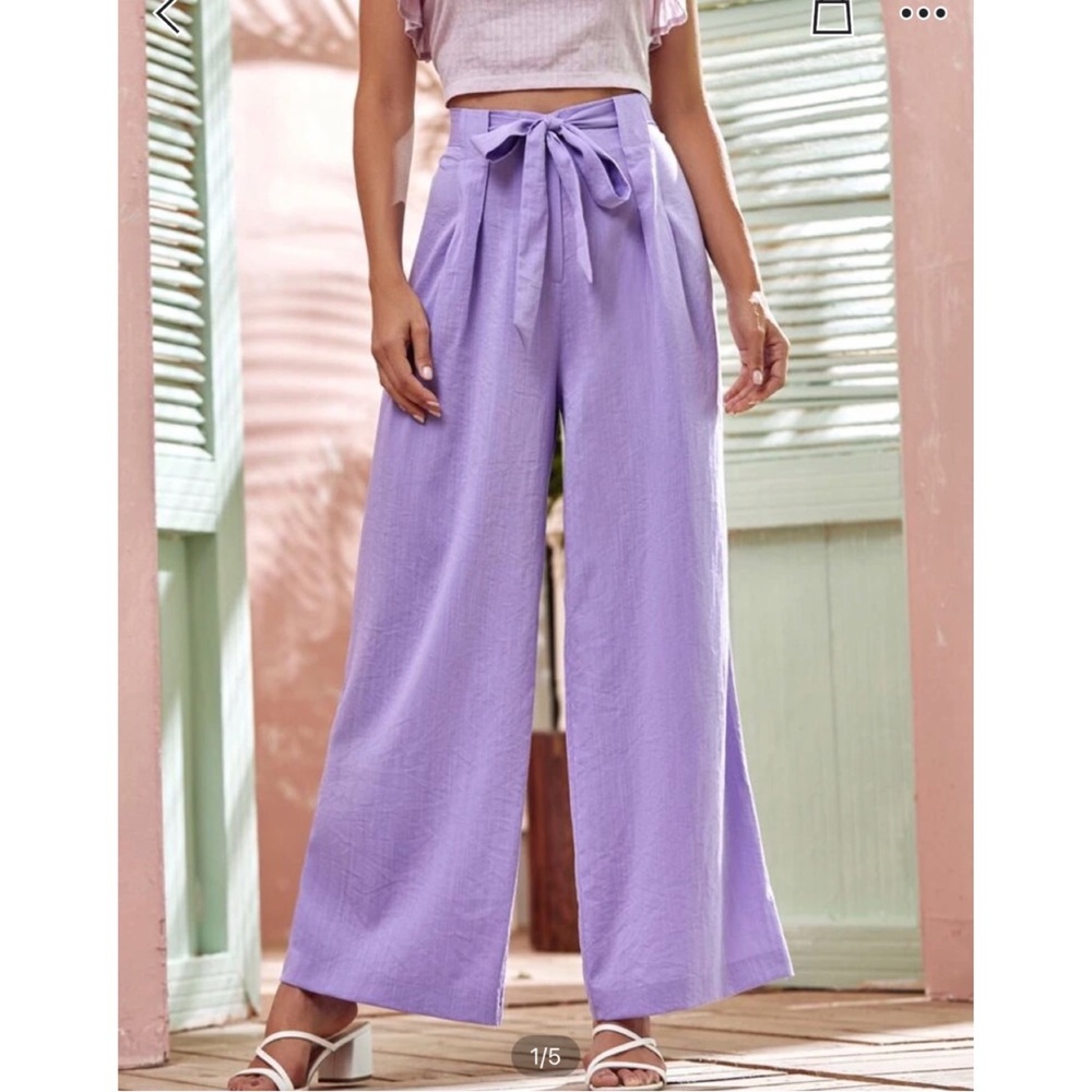 New without tags Shein purple pants with belt